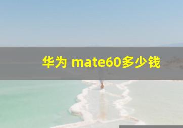 华为 mate60多少钱